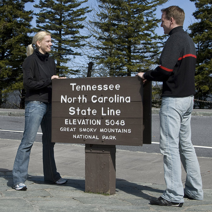 TwoAtStateLine One foot i Tennessee, the other on North Carolina
